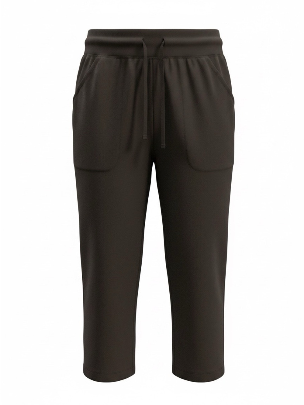 Comfortable Drawstring Crop Pants - Black